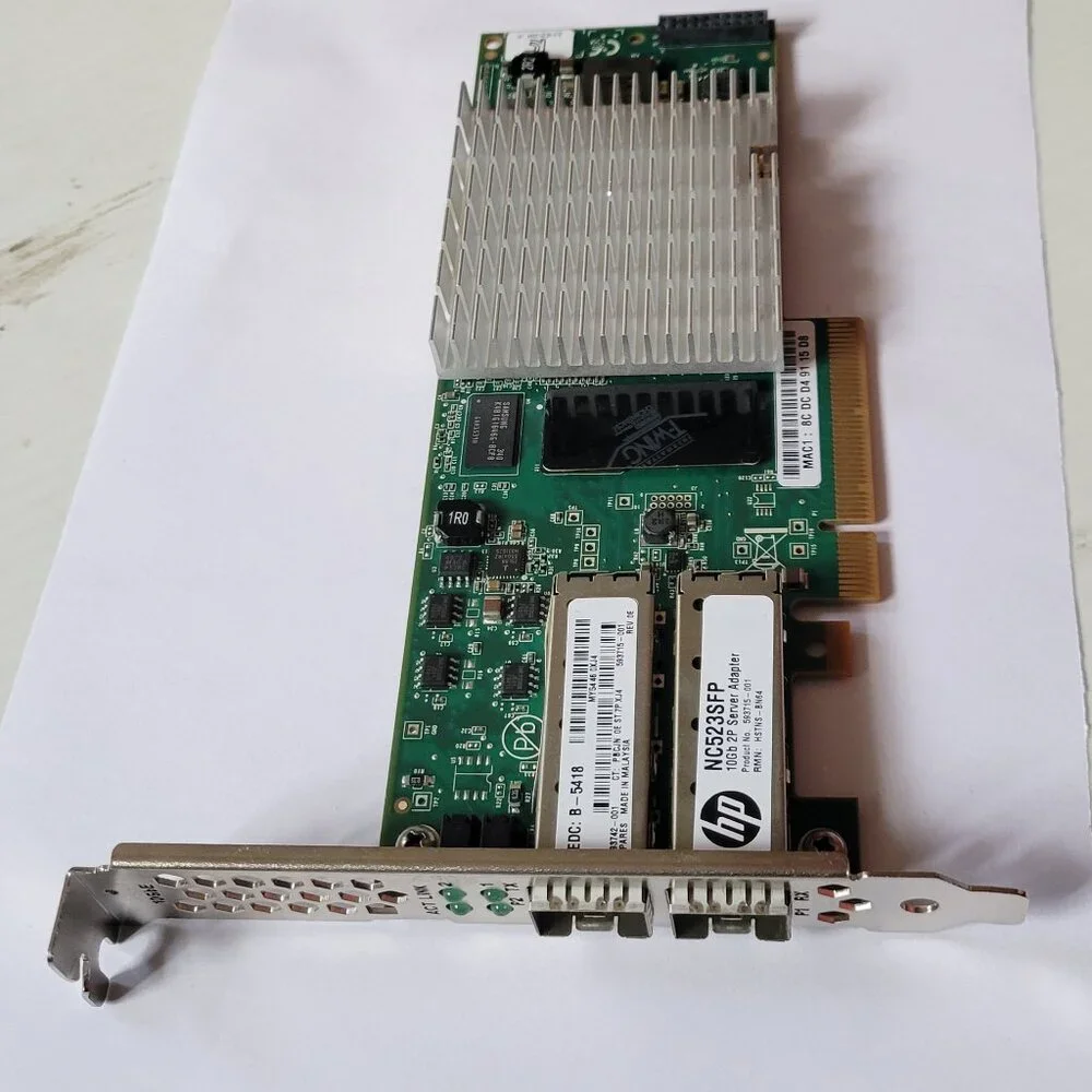 HP NC523SFP 10Gb 2-Port Server Network Adapter 593715-001 ~ Great Used Condition